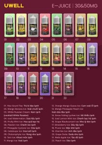 Uwell juice saltnic tinh dầu 30ml 30mg 50mg